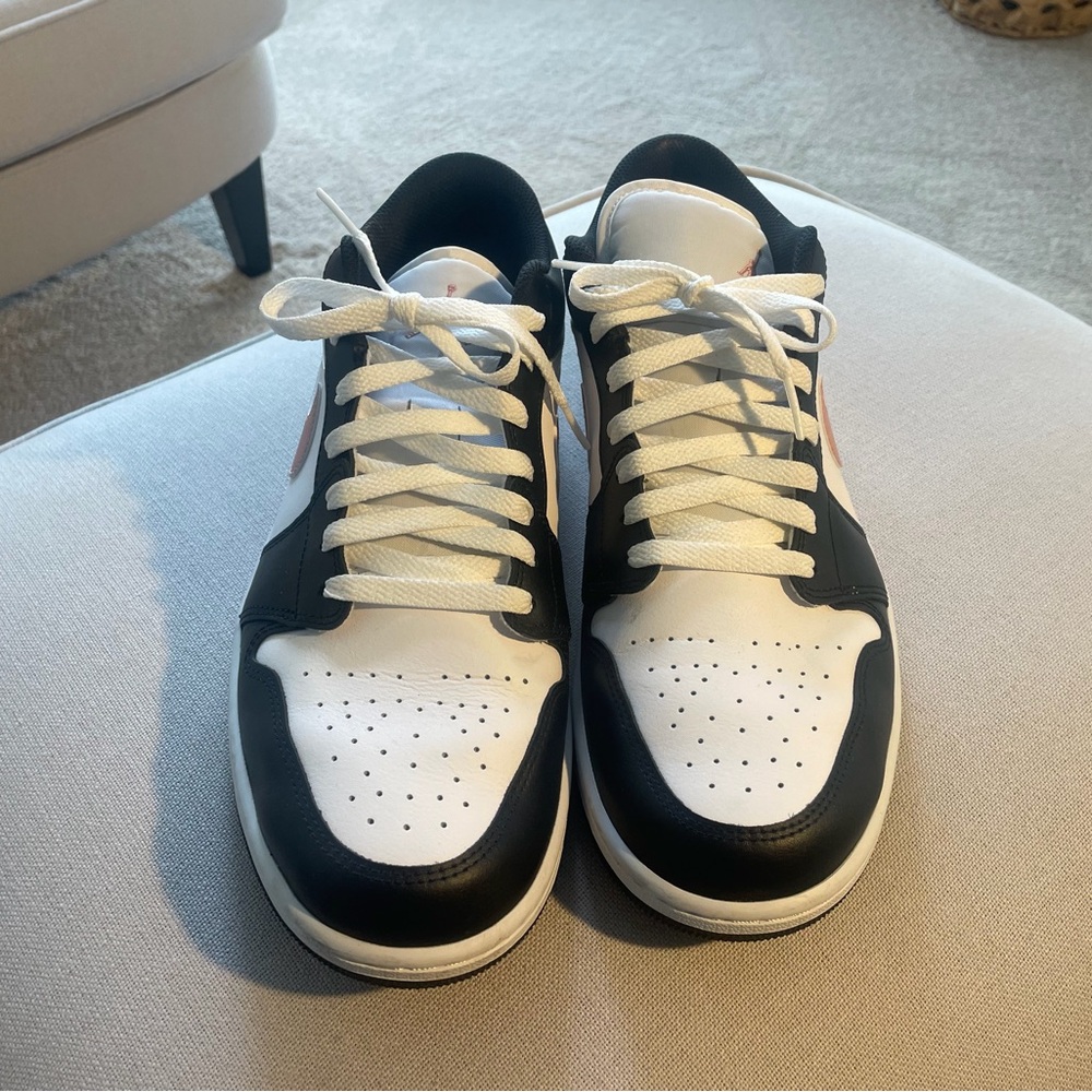 Nike Air Jordan 1 Low Men's - Black/White/rust Pink Swoosh. Perfect 4 prom - Picture 6 of 11